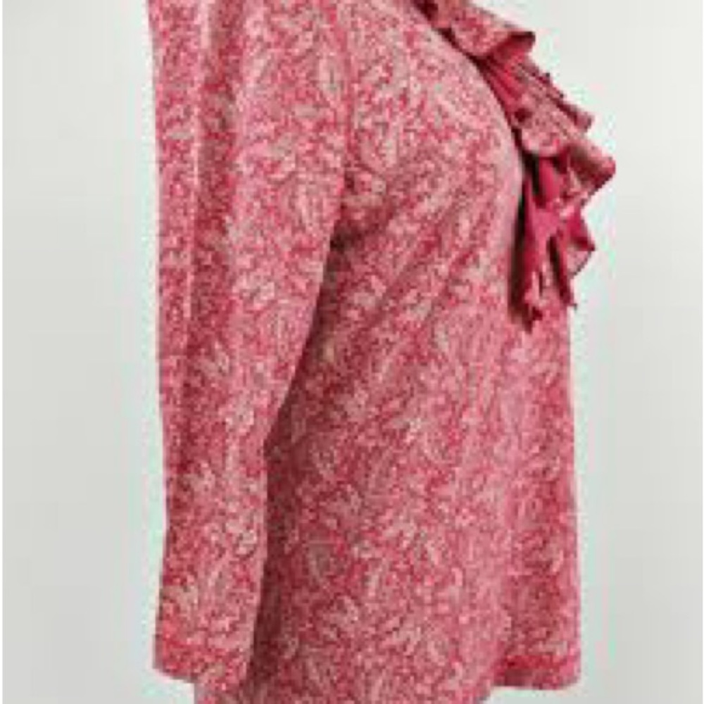 Elegant Red Ruffle Top - Picture 2 of 6